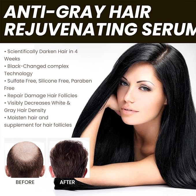 Gray Hair Supplements - Polygonum Multiflorum Hair Blackout Serums - Hair Essence to Invert Grey Hair Naturally - Promotes Healthier and Thicker Hair Tsuchiya